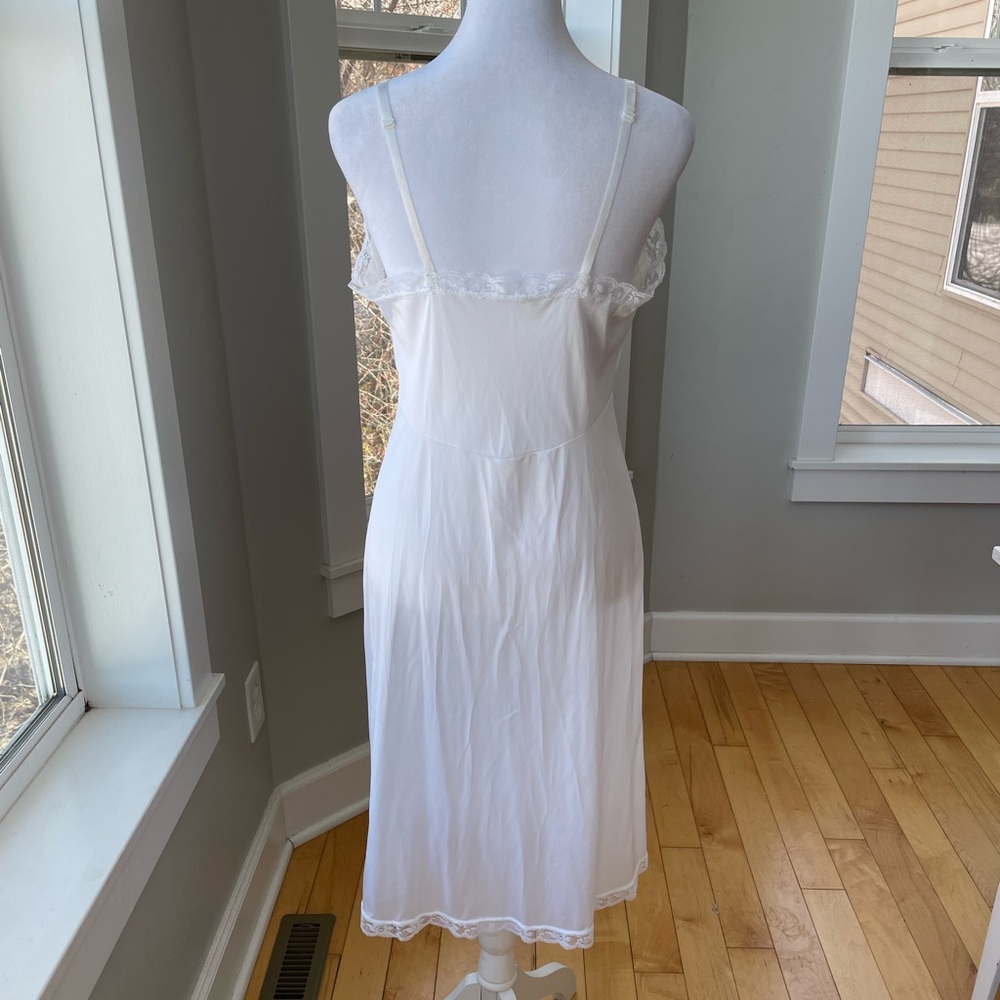 Vintage Met Lin White Lace Chemise Nightgown Slip Dress Size 36 Medium - Picture 3 of 12